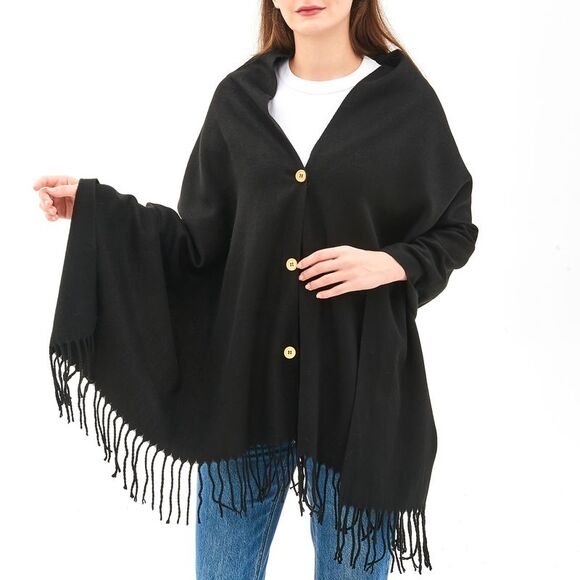 Alpine Swiss Womens Shawl Evening Wrap Pashmina Large Scarf Fringe Cape Poncho - Picture 6 of 7